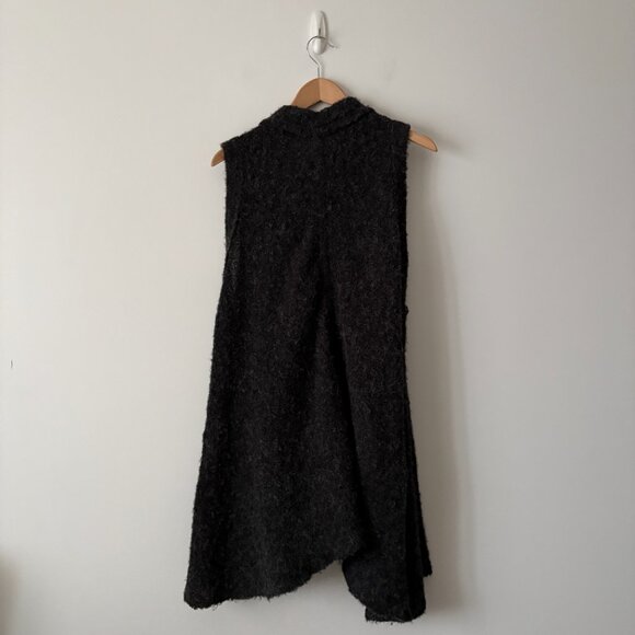 Free People Wool Alpaca Stand and Deliver Cape Cardigan In Charcoal Grey Small - Picture 4 of 7